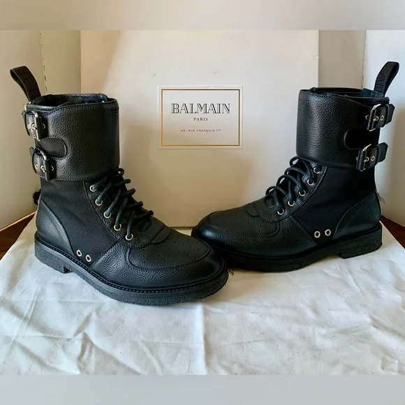 Balmain Rare/Limited Edition Double Zip Back Ranger Boots/Unisex - New/NeverWorn Balmain AW2010 ranger combat boots. Made in Italy  main image 2